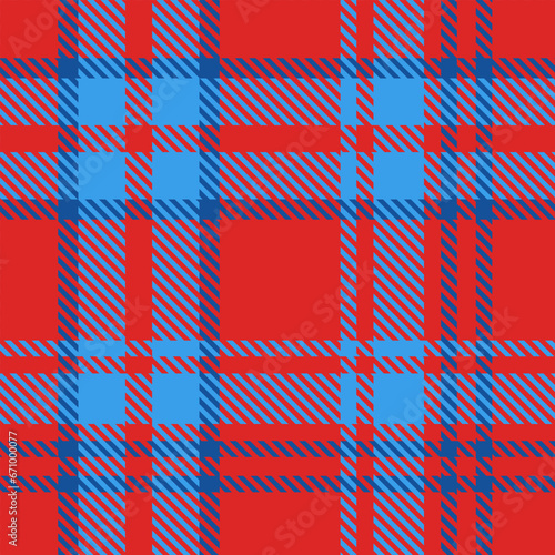 Red Blue Tartan Plaid Seamless Pattern. Check fabric texture for flannel shirt, skirt, blanket 