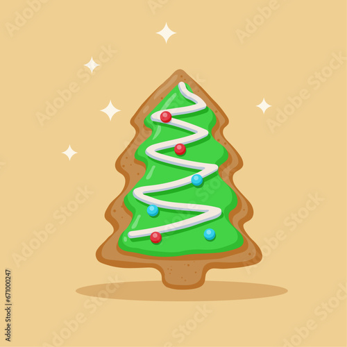  Gingerbread christmas tree ,Christmas card, sweet food, christmas toys, celebration, christmas decorations, illustration, holidays, December, cake, cookies 