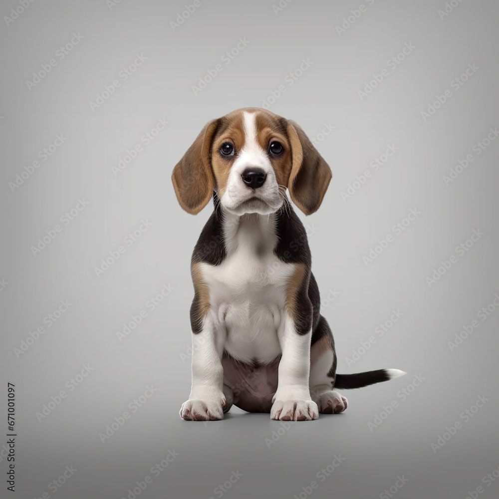 beagle puppy on white background