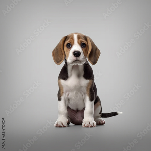 beagle puppy on white background