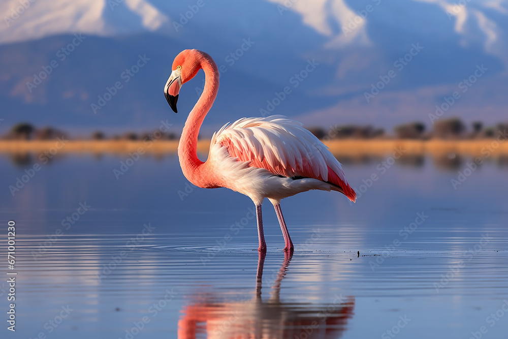 Obraz premium pink flamingo animal colors beautiful