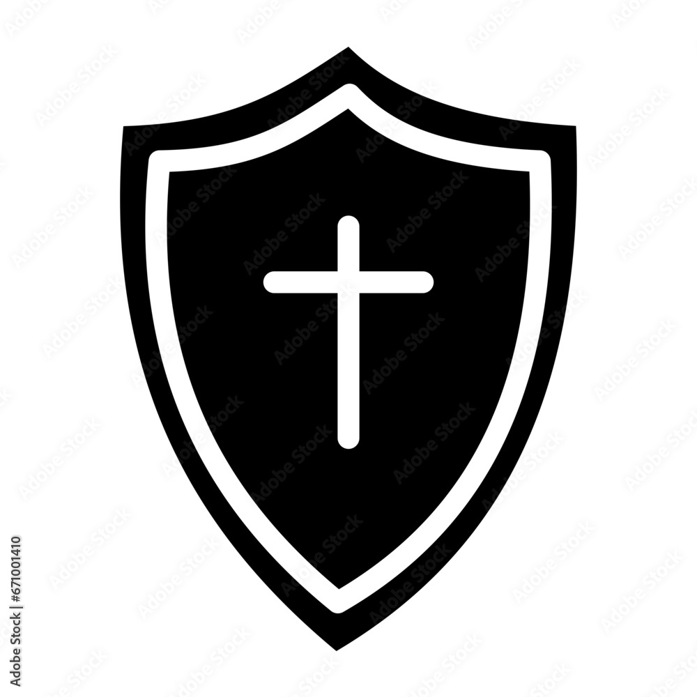 Obraz premium shield with cross glyph