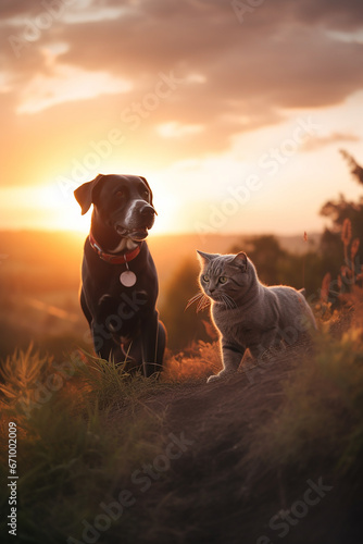 cat and dog animal friends happiness pure friendship  © AD