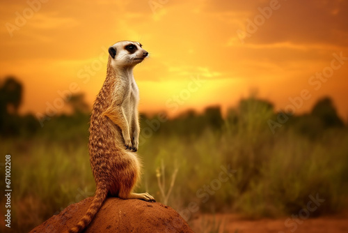 meerkat on the sunset © AD