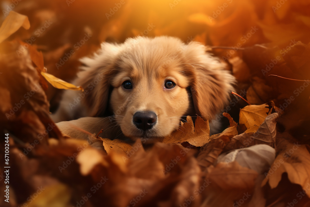 golden retriever puppy - obrazy, fototapety, plakaty 
