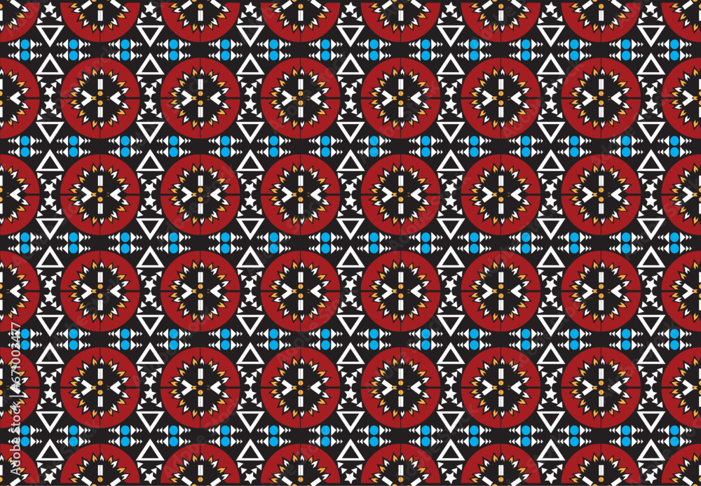 Geometric Ethnic pattern design for background,carpet,wallpaper,clothing,wrapping,Batik,fabric,Vector illustration.embroidery style.