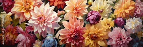 Vibrant and Detailed Handcrafted Dahlias - A Colorful Visual Treat photo