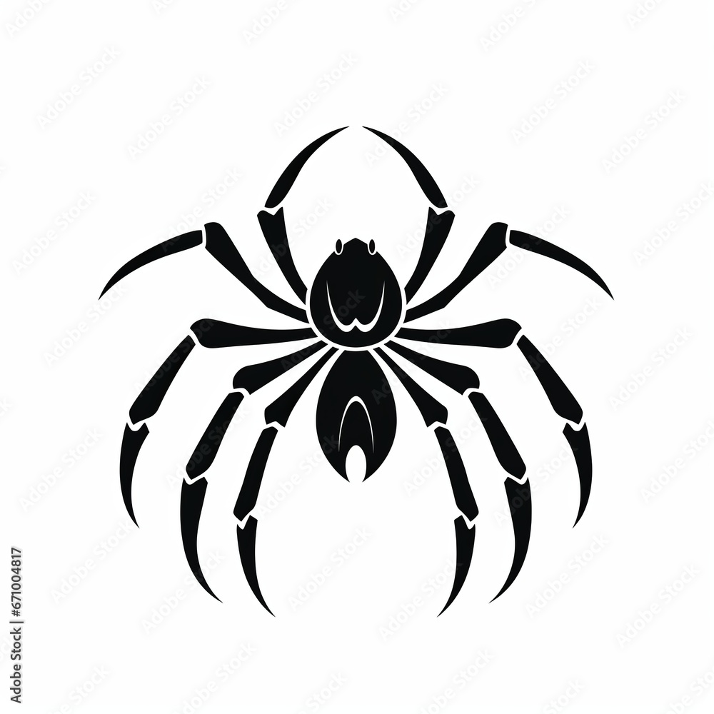 illustration of vector illustration of a spider on a spiders web, Generative ai