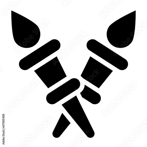 torch fire glyph icon
