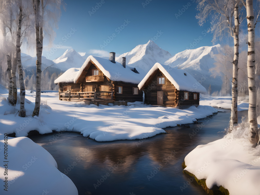 Fototapeta premium house in the snow