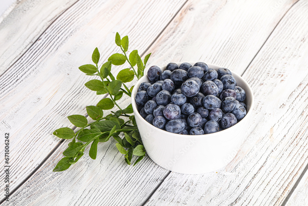 Ripe sweet blueberry in the bowl Ripe sweet blueberry in the bowl