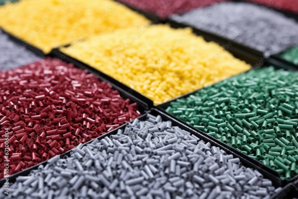 Fototapeta premium close up of rubber pellets used for flooring production