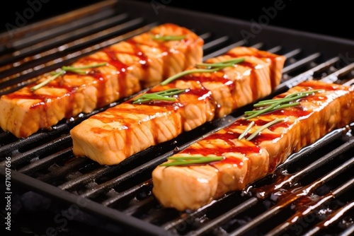 tofu steaks marinated in teriyaki sauce, ready for grilling