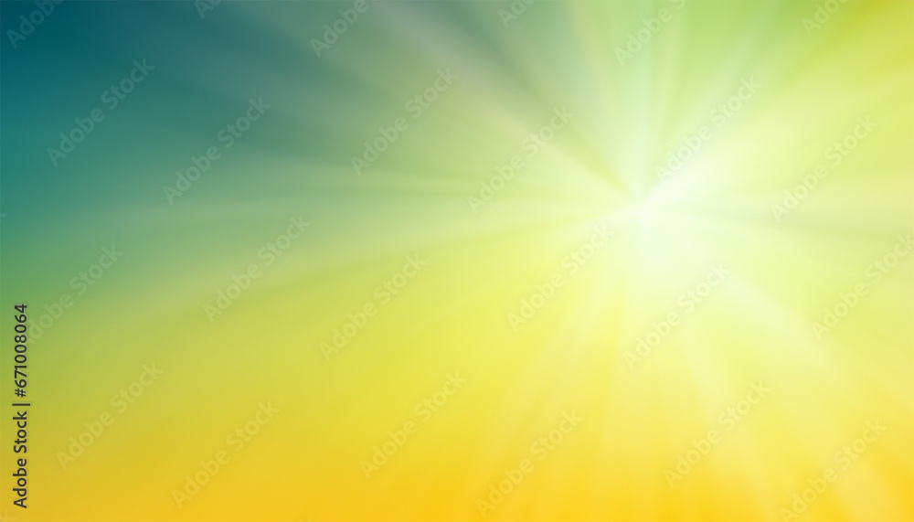 Obraz premium green and yellow sun rays background