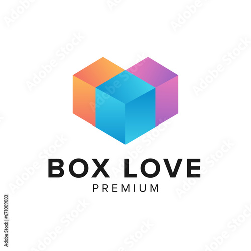 box love logo vector icon illustration