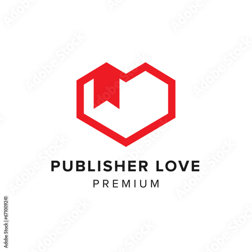 publisher love logo vector icon illustration