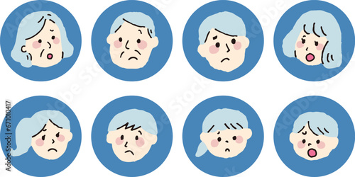 家族　困っている表情　三世代