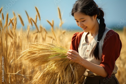 麦を収穫するイメージ03 photo