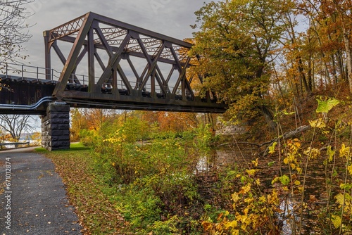 Railroad bridge over a canal