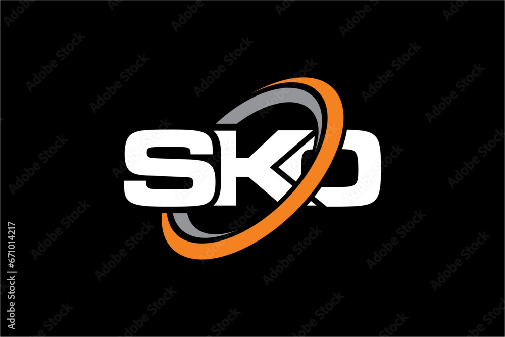 SKO creative letter logo design vector icon illustration - obrazy, fototapety, plakaty 