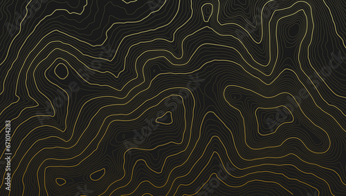 Background of the topographic map. Topo map with elevation. Geographic line mountain relief. Vector stock illustration