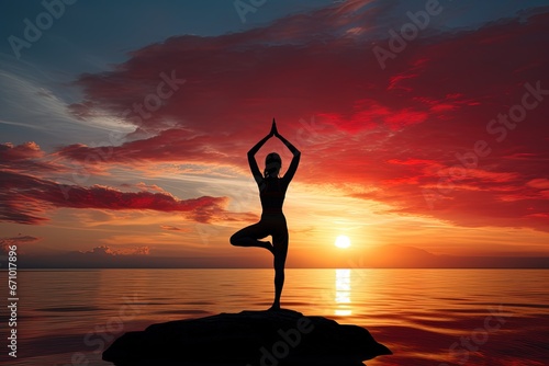 Yoga by the Ocean at Sunset