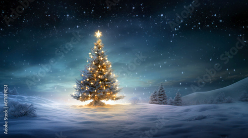Christmas tree in the night © pankajsingh