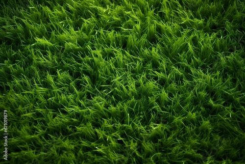 AI illustration of vibrant green grass in a lush, verdant landscape