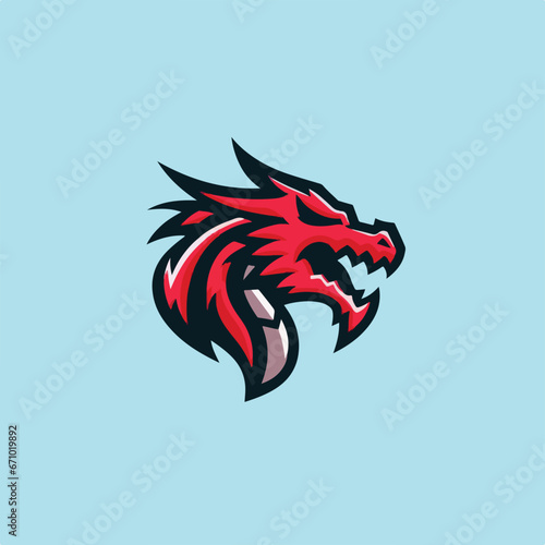 Wallpaper Mural A Sleek and minimalist logo of dragon head, vector dragon logo Torontodigital.ca