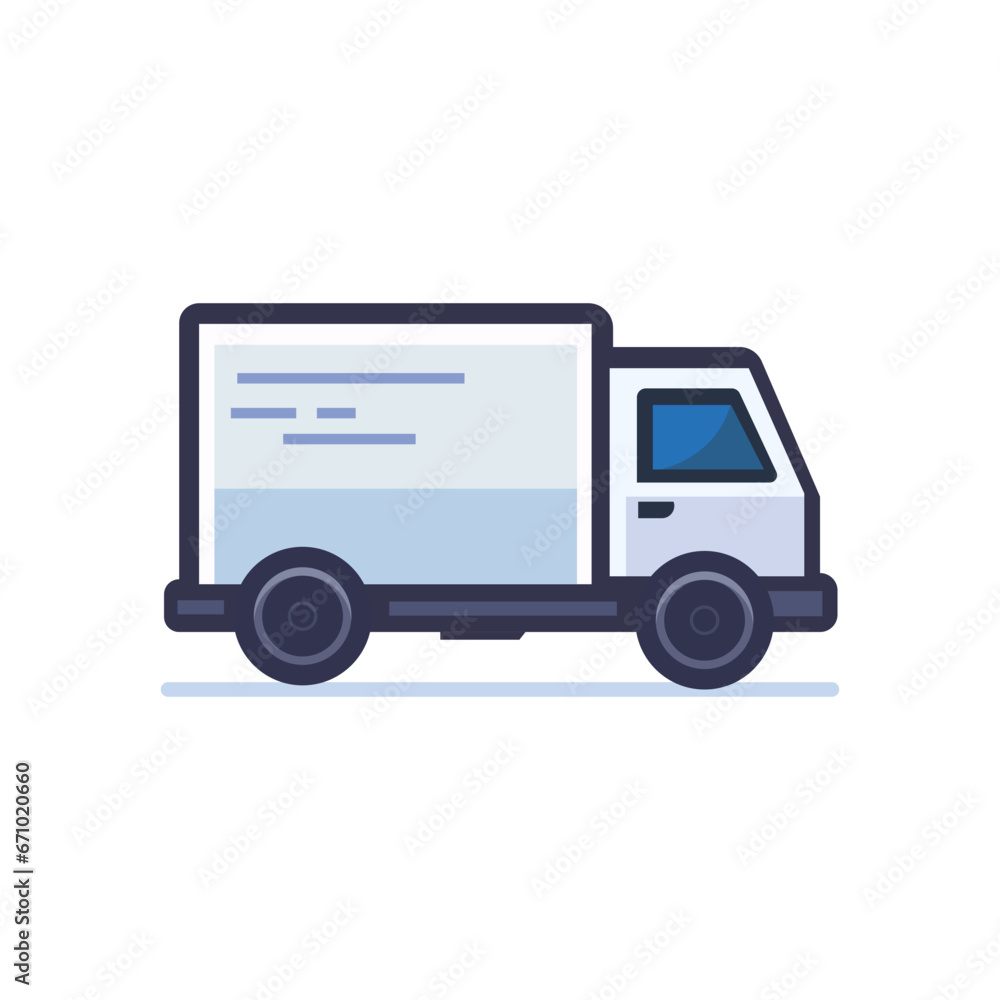 Express delivery truck. Delivery service. Vector illustration