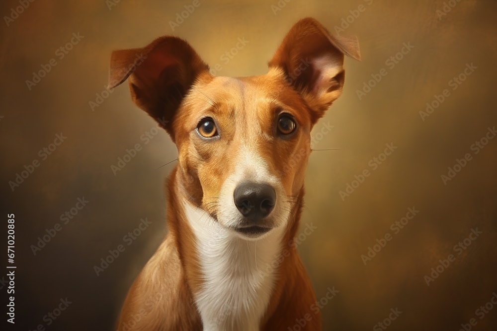 Portrait of a dog illustration. Ai generative.
