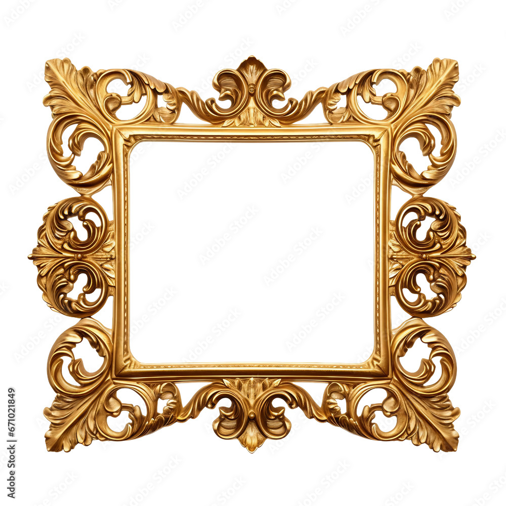 antique frame isolated on transparent background antique frame isolated on transparent background