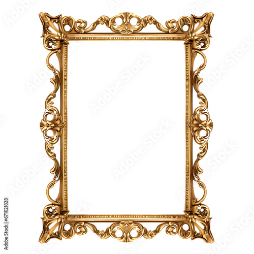 antique frame isolated on transparent background