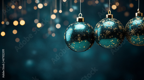 Christmas balls on a blue background