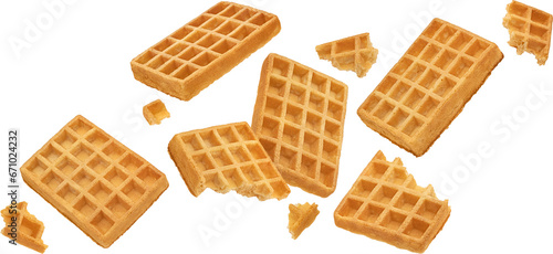 Fotografía Belgian waffles isolated, full depth of field