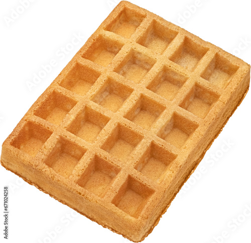 Belgian waffle isolated on white background photo