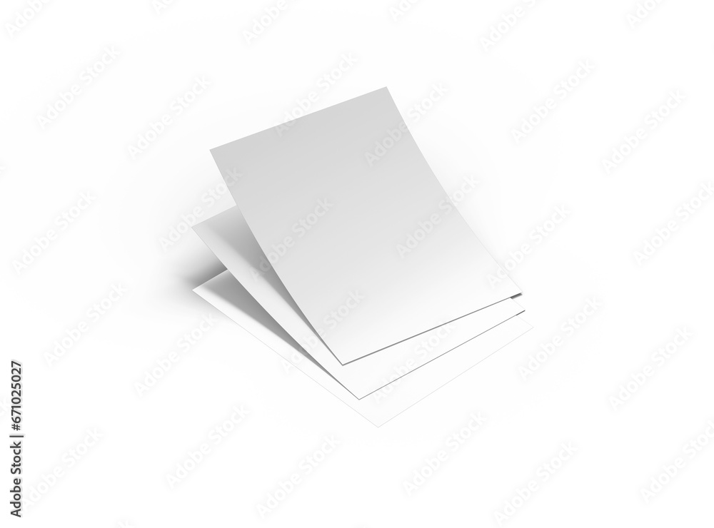 Blank 8.5x11 inc letter 3d render on a transparent background Blank 8.5x11 inc letter 3d render on a transparent background