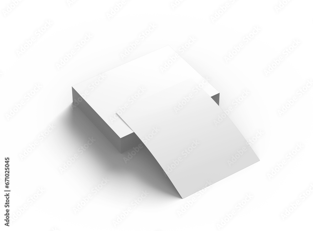 Blank 8.5x11 inc letter 3d render on a transparent background Stock ...