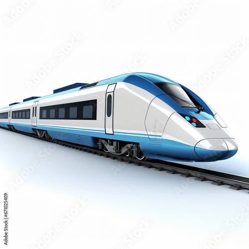 Modern high speed train isolated on white background
