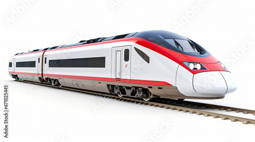 Modern high speed train isolated on white background 