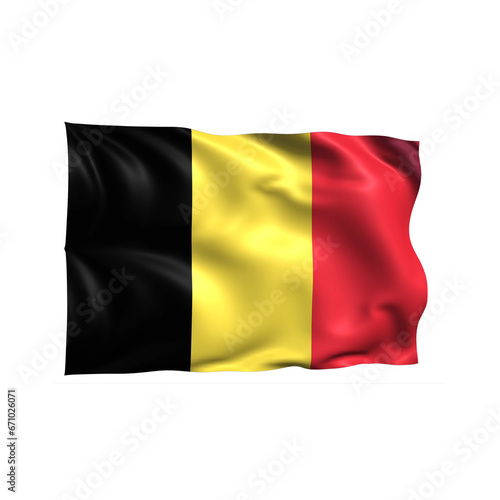 Belgium national flag on white background.