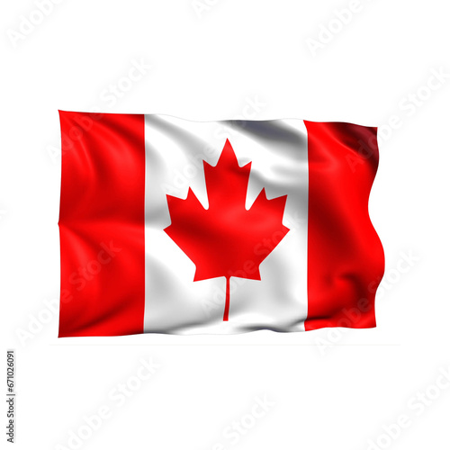 Canada national flag on white background.