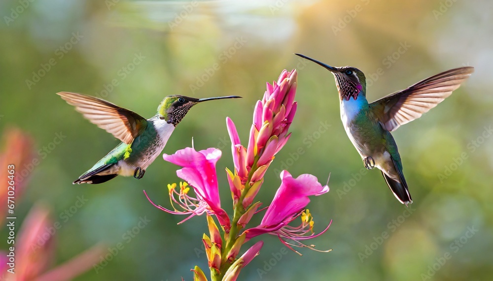 Fototapeta premium hummingbird feeding on flower