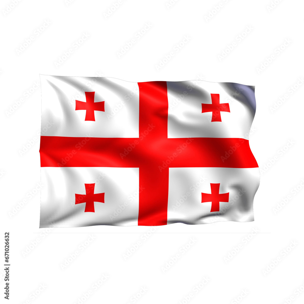 Georgia national flag on white background.