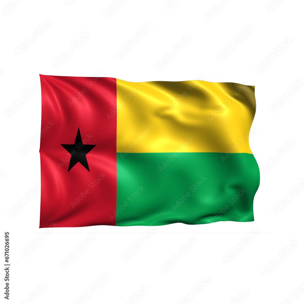 Guinea Bissau national flag on white background. Guinea Bissau national flag on white background.