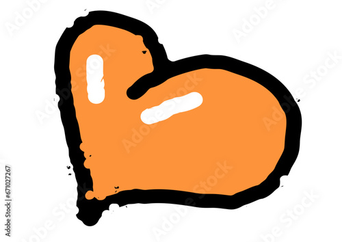 Lovely Heart illustration orange color