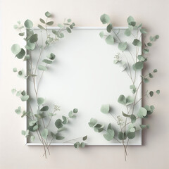 vintage eucalyptus frame paper