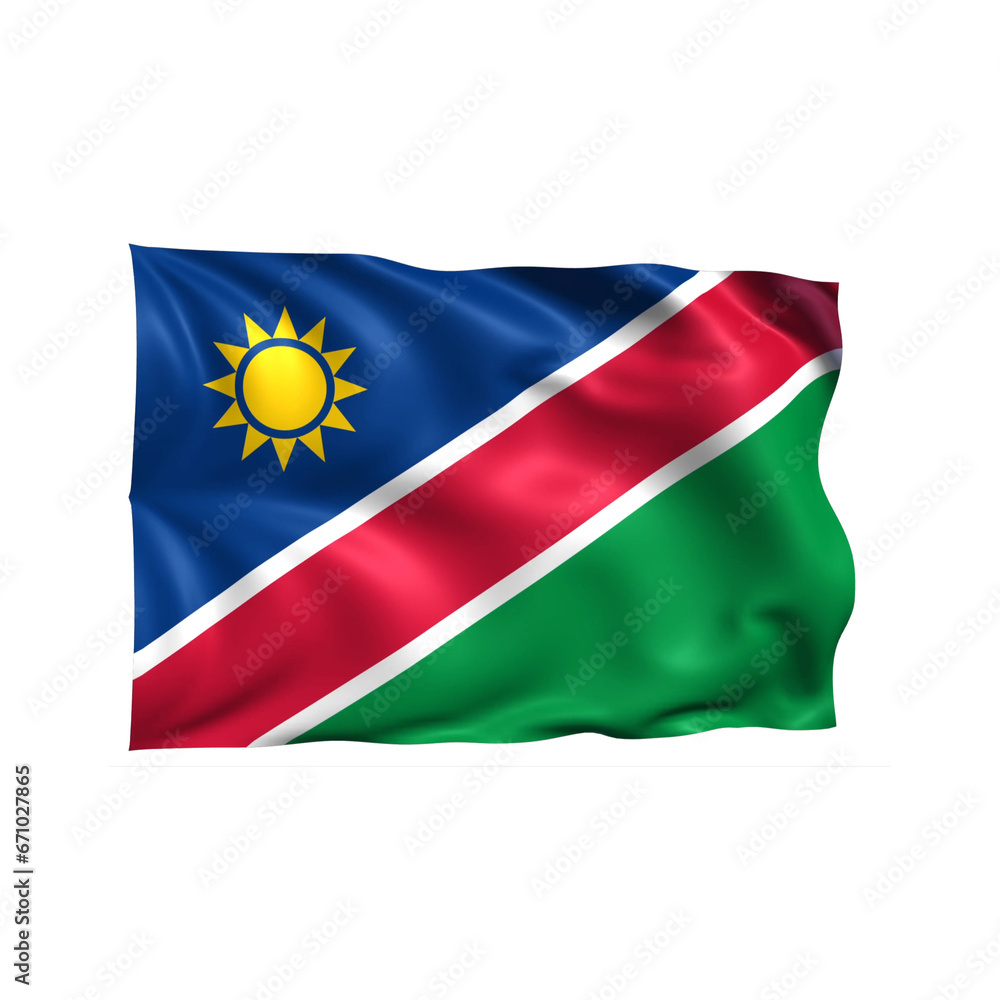 Namibia national flag on white background. Namibia national flag on white background.