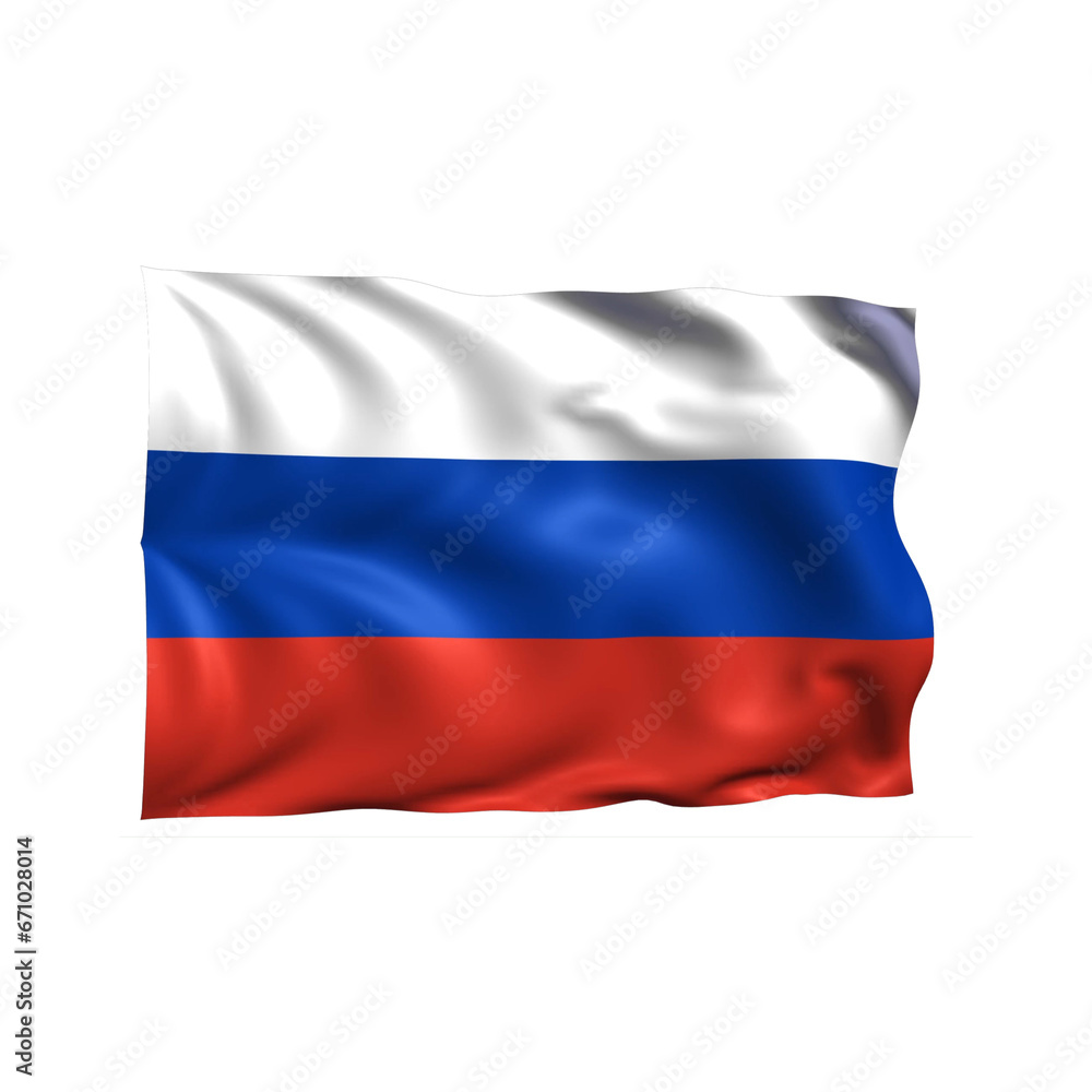 Russia national flag on white background. Russia national flag on white background.