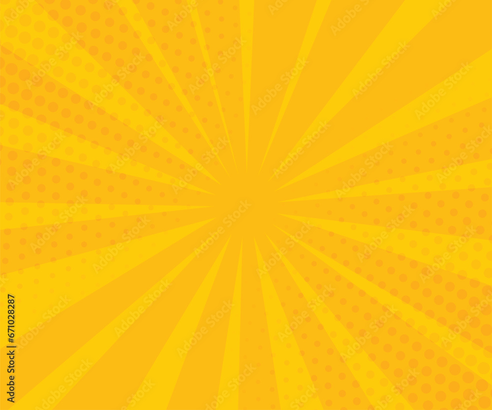 Comic Pop art background. yellow background. Comic sunbeam background. Vector illustration. Comic Pop art background. yellow background. Comic sunbeam background. Vector illustration.